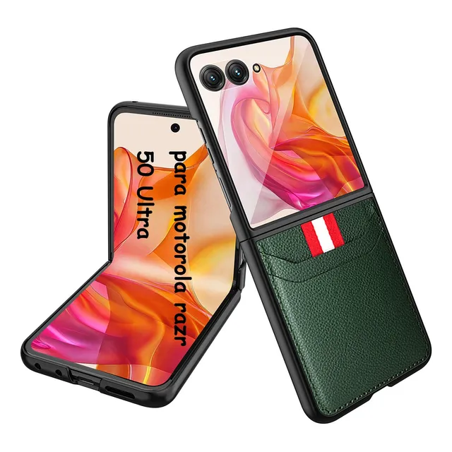 Funda Ultradelgada Cuero Tipo Billetera Para Motorola Razr 50 Ultra (2024), Con Ranuras Para Tarjetas Crédito Y Mica Externa Para Razr+ 2024