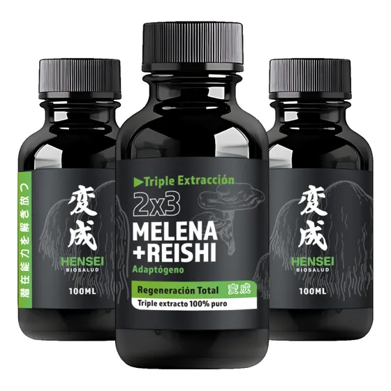3unid Melena + Reishi Triple Extracto 100% Puro 2x3 .