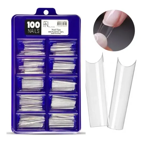 Tips Unha Postiça Bailarina Longa Acrifix Natural ou Transparente
