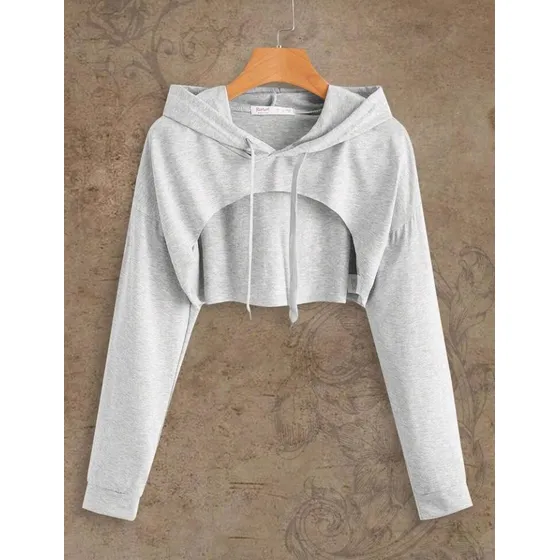 Shein Sudadera Manga Larga Con Capucha Para Dama