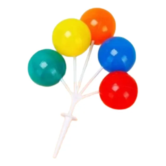 Topper Adorno Globos Para Torta O Muffins Multicolor Topper