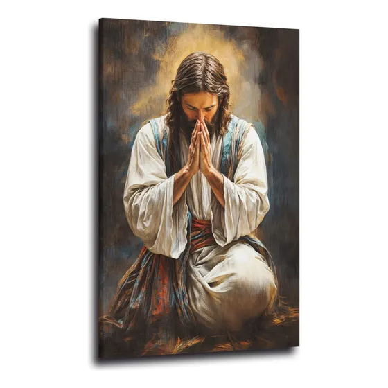 Quadro Canvas 120x80cm Jesus Cristo Sagrado Orando Religioso