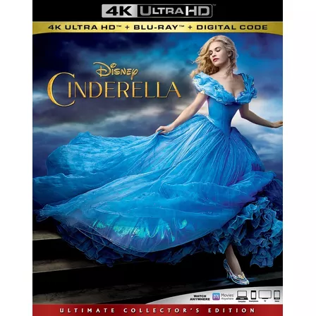 4k Ultra Hd + Blu-ray Cinderella / Cenicienta 2015