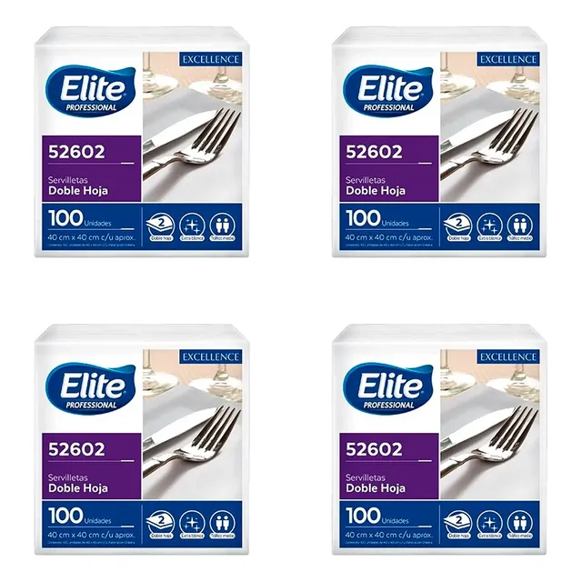 Servilleta Mantel Elite Doble Hoja Excellence 400u, 52602