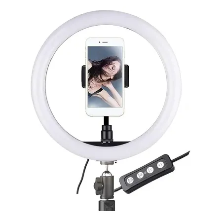 Aro De Luz Led Grande 31cm 12 Con Tripode 2.1m Tik Tok Color de la estructura Blanco