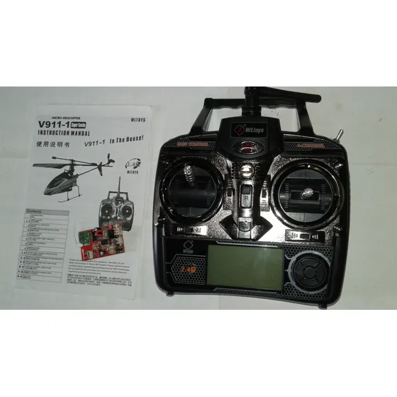 Helicoptero V911 V912 V913 Controle Remoto + Placa Receptora Preto