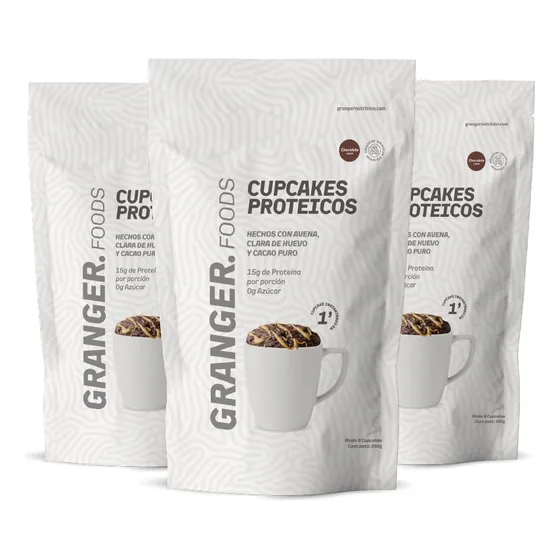 Cupcake Proteico Chocolate 360 Gramos Granger X 3 Unidades