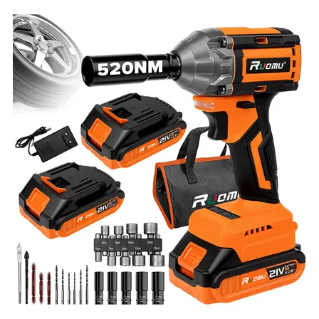 Chave De Impacto Parafusadeira Brushless Com 2 Bateria 21v Laranja 110/127/220v 60 Hz