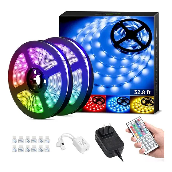 Tira Luz Led Pie Ultra Larga Rgb Mando Distancia Clips Cinta