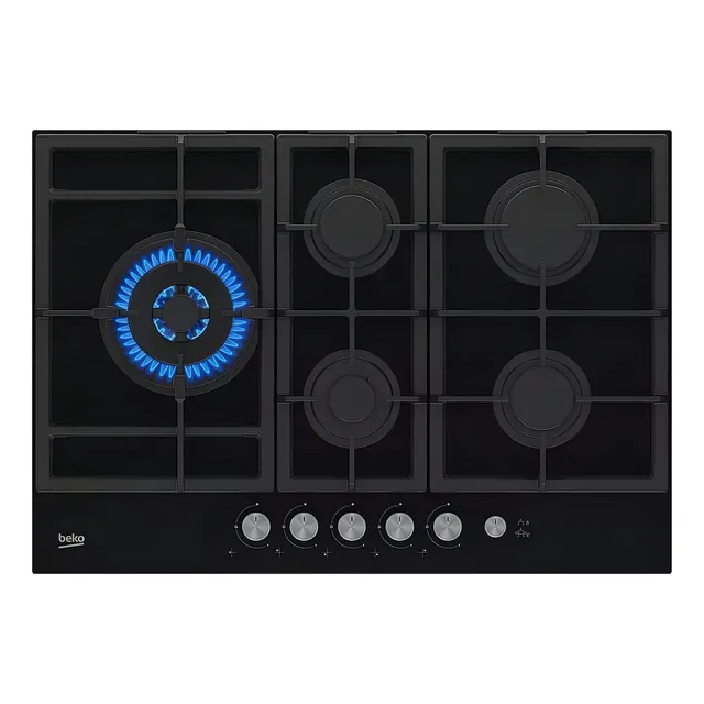 Anafe De Empotrar Beko 5h S/g Cristal Gas Hill 75235 Albion Color Negro