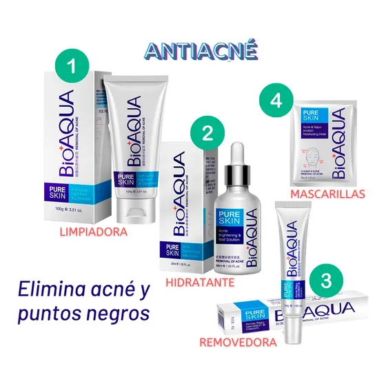 Kit Anti Acné X 4 Bioaqua - g a $45