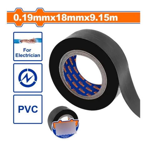 Tape Pvc Teipe Aislante Negro 0,19mm X 18mm X 9,15mt Pack-02