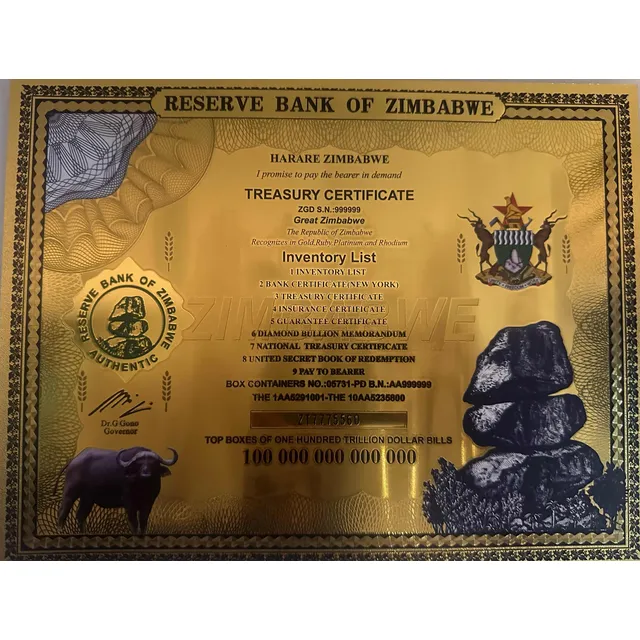 Pergaminos Contenedores Zimbabwe 100 Trillones