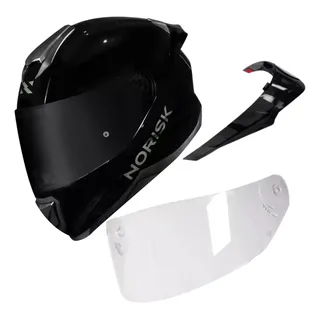 Capacete Norisk Razor Black Edition Com 2 Viseiras + Spoiler Capacete Norisk Razor Black Edition Com 2 Viseiras + Spoiler