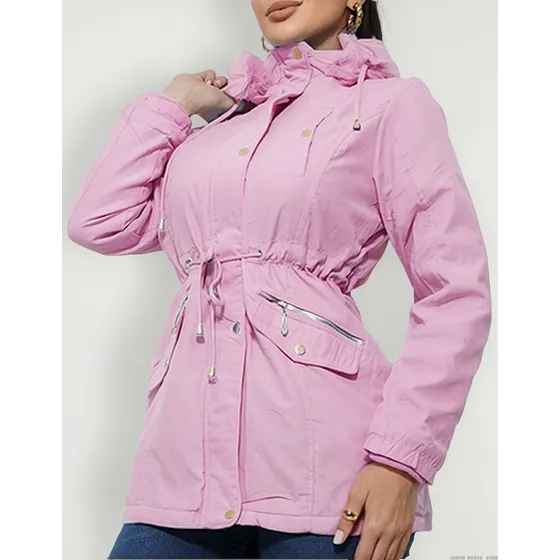 Parka Sobretudo Forrada Inverno Touca Jaqueta Com Pelo