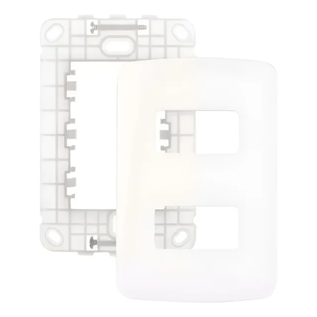 Conjunto Placa 4x2 2 Postos Margirius Linha B3 Com Suporte