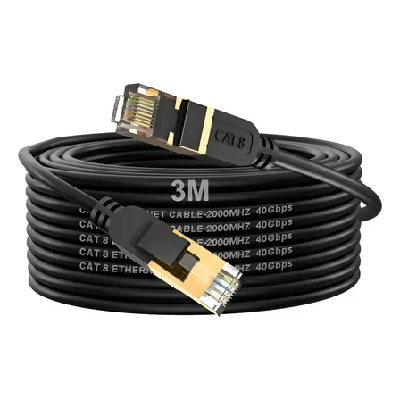 Cabo Ethernet Cat 8 Stp 3m 26awg 2000mhz 40gbps Rj45 Blindado