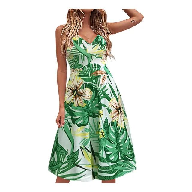 Vestido Nuevo Verano Para Mujer 2022 Bohemio Formal Manga