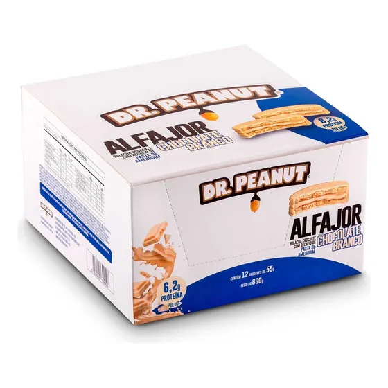 Caixa De Alfajor C/ Whey Dr Peanut  (12 Un) - Todos Sabores