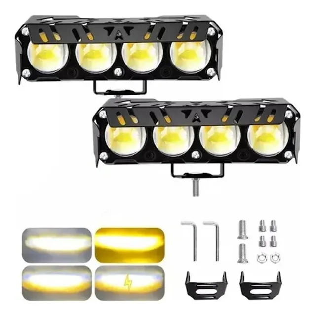 2 Unidades De Luces Led Con Lupa Auxiliar Para Faros Delante