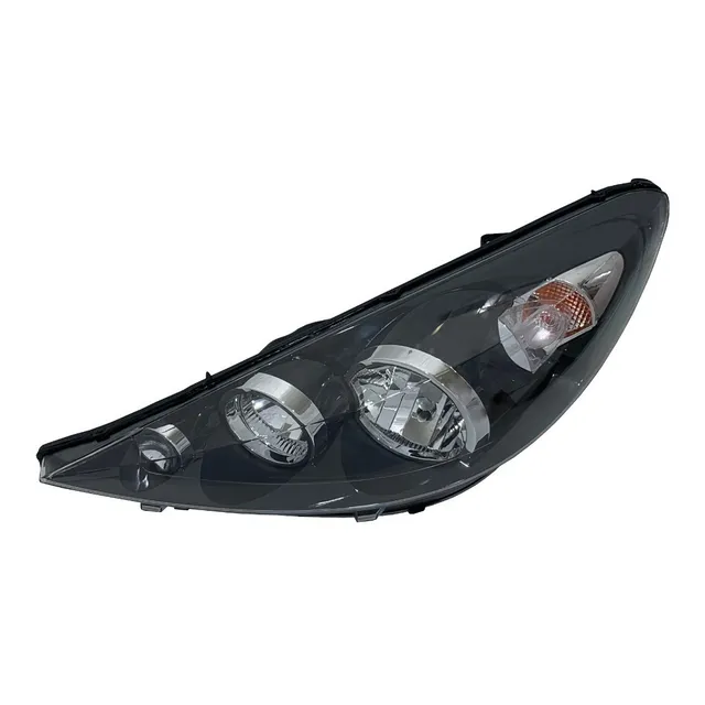 Faro Izquierdo Para Peugeot 207 Fondo Negro