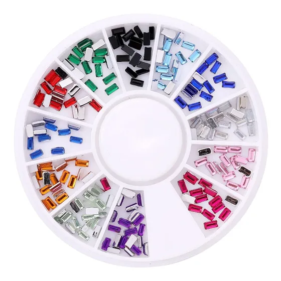 Nail Bling For Acrylic Nails Disc 12 Grid Uña Pearl Half