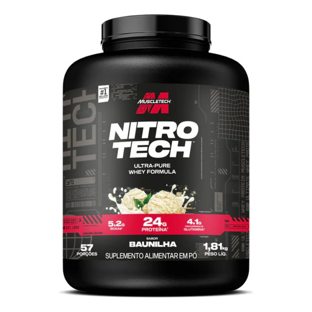 Whey Protein Nitro Tech Pote 1810g Muscletech Baunilha Baunilha Whey Protein Nitro Tech Pote 1810g Muscletech Baunilha Baunilha