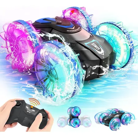 Carrinho Controle Remoto Carro Acrobático Anfíbio Brinquedo Zavanese Duble 4WD