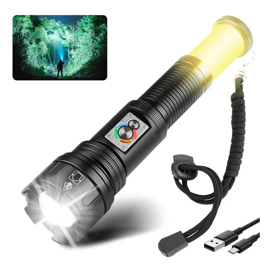Lámparas Táctica Led Linterna 200000 Lúmenes 10 Modos 1500m