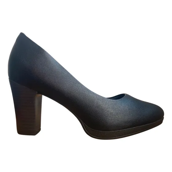 Scarpin Piccadilly Salto Alto Bloco Com Meia Pata