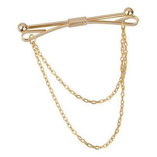 Clip De Alfiler De Corbata Dorado Con Cadena Clip De Alfiler De Corbata Dorado Con Cadena