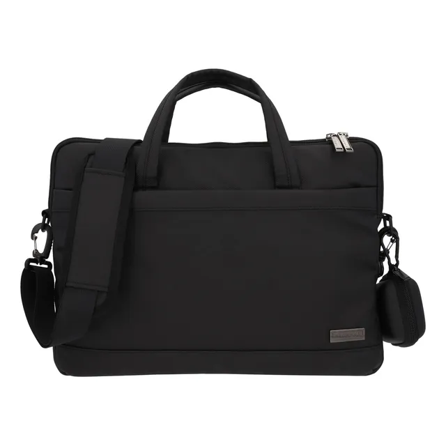 Mochila Portalaptop Casual Portafolio Color Negro Diseño De La Tela Lisa