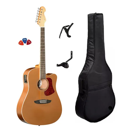 Violão Eletroacustico Michael Laguna Vml530 Gd Gold Kit