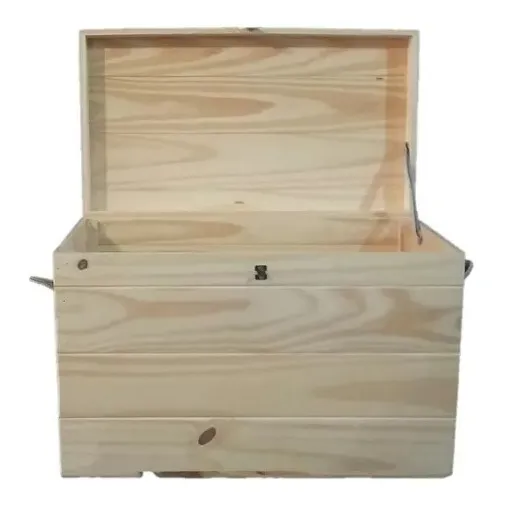 Baul De Madera De Pino 80 Cm Recto 