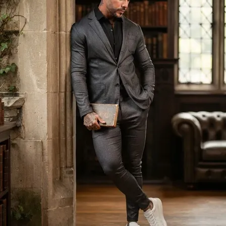 Terno Masculino Slim Fit Italiano Blazer E Calça Social