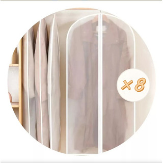 8 Bolsas Transparentes Cubre Trajes Colgar Closet Ropa Organ 8 Bolsas Transparentes Cubre Trajes Colgar Closet Ropa Organ