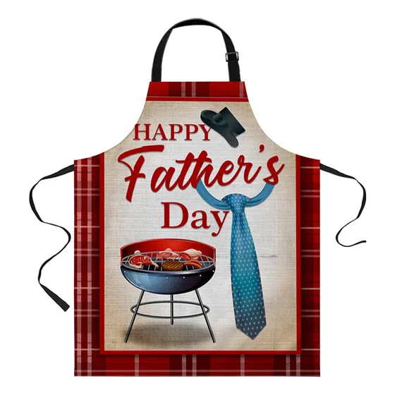 Ftopucans Feliz Dia Padre Barbebue Plaid Rojo Delantal Para