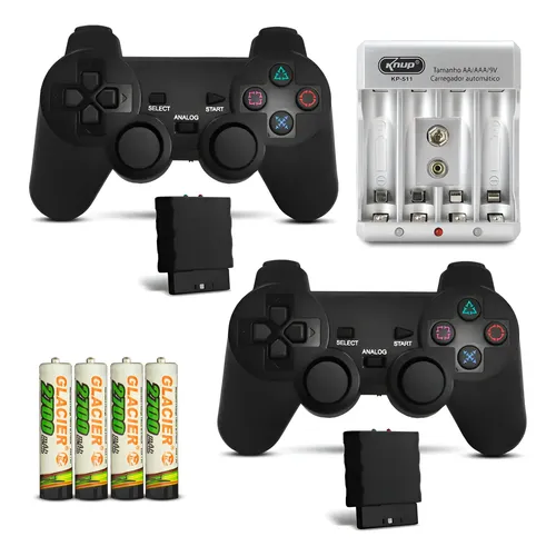 Controle Sony Playstation Ps2 Cor Preto | Parcelamento sem juros