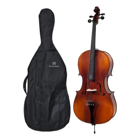 Violoncelo Michael 4/4 Ébano Com Arco Bag E Breu Vom140