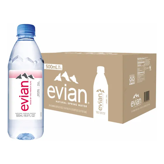 Agua De Manantial Evian 500 Ml Paquete De 24 Botellas