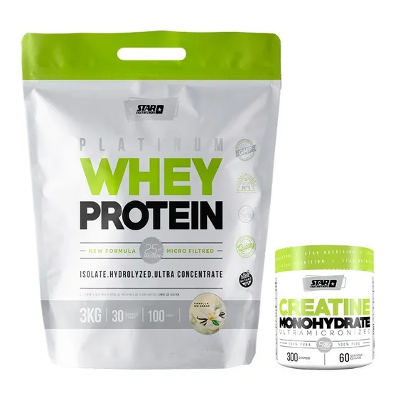 Proteina Star Nutrition  3 Kg + Creatina 300gr Masa Muscular