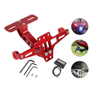 Porta Placa Universal Para Moto Ajustable Con Luz Led R6 Ns Porta Placa Universal Para Moto Ajustable Con Luz Led R6 Ns