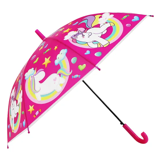 Paraguas Infantil 84cm Material Impermeable Promo X2 Color Surtidos Diseño De La Tela Unicornios