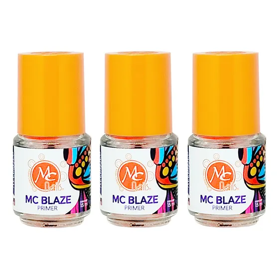 Pack 3 Pz Primer Adherente Extra Fuerte Blaze, Mc Nails