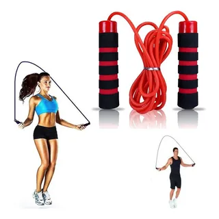 Corda Profissional Jump Rope Com Rolamento Para Saltar Pular Cor Vermelho Corda Profissional Jump Rope Com Rolamento Para Saltar Pular Cor Vermelho