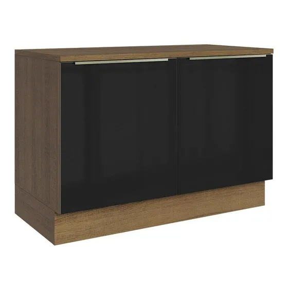 Gabinete Bajo Cocina Madesa Lux 120cm Con Encimera Color Marrón/Negro 01