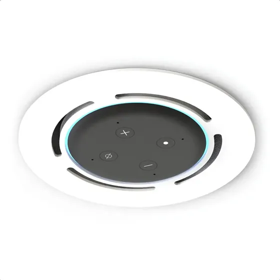 Redondo De Embutir Teto Para Alexa Echo Dot 3 Cor Branco