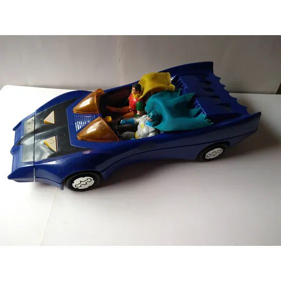 Batmóvel Super Power Estrela + Bonecos Azul