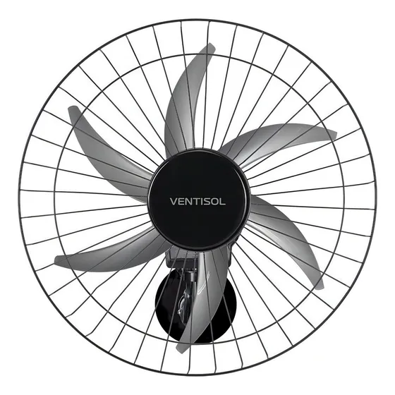 Ventilador oscilante de parede ventisol Steel 6 pás 50cm preto 127/220V