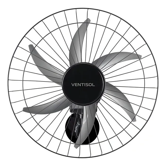 Ventilador Oscilante De Parede Ventisol Steel 6 PĂĄs 50cm Preto Bivolt Ventilador Oscilante De Parede Ventisol Steel 6 PĂĄs 50cm Preto Bivolt